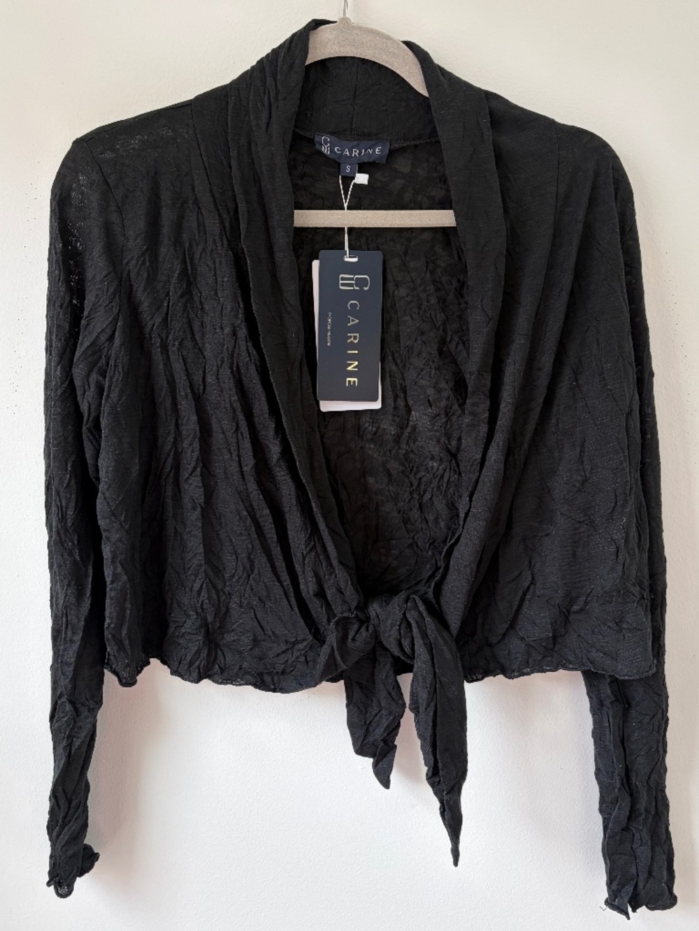 Carine Claire Open Cardigan Shrug Black Size Small
